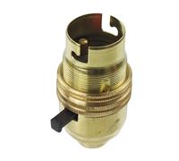 Lamp Holder | BC | B22 | Bayonet Cap Lamp Holder Switched Made in The UK (Brass)