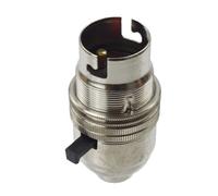 Lamp Holder | BC | B22 | Bayonet Cap Lamp Holder Switched Made in The UK (Nickel)