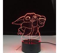 lamp Optical Illusion Star Wars Baby Yoda Meme Figure Suitable for Children, Family, Friends, Birthday, Valentine's Day, Christmas Gifts -16_Color_with_Remote