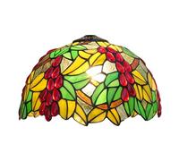 Lamp Shade 12" Wide Accessories Replacement Only Grape Stained Glass Lampshades Vintage Red Glass Beads Green Leaves Light Cover for Table Lamp Pendant Light Desk Ceiling Fixtures,A