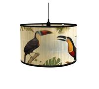 Lamp Shade 1PC Retro Style Light Cover Chandelier Wall Lamp Shade Birds Printing Lampshade Bamboo Art Chandelier Homestay Decor for bedrooms, Living Rooms and Other Home Spaces(03)