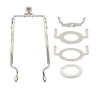 Lamp Shade Harp Stand 8 Inch Adjustable Height Metal Kit with Conversion Ring and Multiple Saddle Adapters for Easy Lamp Shade Replacement and DIY Lighting Projects (Silver )