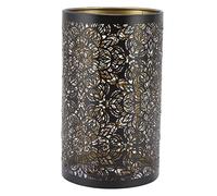 Lamp Shade Hollow Carving Metal Cylindrical Circular Pattern E27 E26 Detachable Decorative Nightstand Table Lamp Shade Wrought Iron Openwork Art Engraving Removable Easy