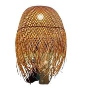 Lamp Shade Lampshade Cylindrical Bamboo Woven Weaving Pendant Light Accessories Hand Knitting(45x62cm)