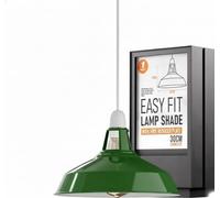 Lamp Shade Metal 30cm Modern Hanging Ceiling Lighting for Bedroom - Industrial Replacement Kitchen Light Shade Easy Fit E27 Hanging Pendant (Green)