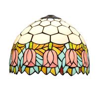 Lamp Shades for Tiffany Table Lamps 12" Pink Tulips Stained Glass Lamp Shade Replacement Vintage Creativity Lamp Cover Accessories Fit for Table Lamp Pendant Light Floor Lamps