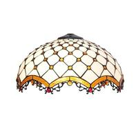 Lamp Shades for Tiffany Table Lamps 16" Brown Cross Beads Stained Glass Lamp Shade Replacement Art Decor Vintage Lampshades Accessories Fit for Table Lamp Floor Lamp Pendant Light