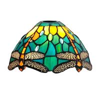 Lamp Shades for Tiffany Table Lamps 8" Green Yellow Dragonfly Stained Glass Lamp Shade Handmade Vintage Decor Lampshades Accessories Fit for Table Lamp Pendant Light Wall lamp Floor Lamps