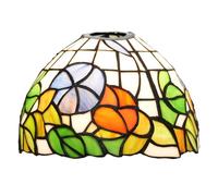 Lamp Shades for Tiffany Table Lamps 8" Morning Glory Stained Glass Lamp Shade Vintage Art Home Decor Large Opening Lampshades for Table Lamp Pendant Light Wall lamp