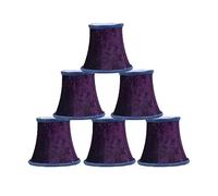 Lamp Shades Set of 6, Fabric Lampshade, Handmade Bell Shade, Small Pleated Empire Shape Chandelier Clip-On Lamp Shade for Table Lamp,Purple