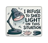 Lamp Small Mouse Pad, Cartoon Humorous Paperclip Stapler Black Square Rubber Smooth Portable Mini Desk Mousepad Decor for Home Office Work Gaming Desk Square 8x10 Inch