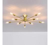 Lamp Sputnik Chandelier Ceiling Light Mid Century Ceiling Lamp, 10-Lights Semi Flush Mount Ceiling Lighting Fixtures Living Room Chandeliers, Dining Room Bedroom Lamps Lamp/D/a