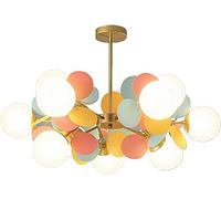 Lamp Sputnik Chandelier Pendant Light Fixture Adjustable Height Rod Brass for Flat Sloped Ceiling Light Bedroom Living Dining Room Kitchen Lighting,Gold Plus Color,12 Interesting