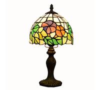 Lamp,Stained Glass Lamp,Blue Baroque Bedroom Bedside Table Lamp, Reading Desk Piano Accent Lamp for Living Room Dresser Home Office,Decorate Dormitory Gift,8X8x14in,E