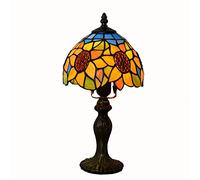 Lamp,Stained Glass Lamp,Blue Baroque Bedroom Bedside Table Lamp, Reading Desk Piano Accent Lamp for Living Room Dresser Home Office,Decorate Dormitory Gift,8X8x14in,D