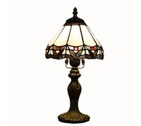 Lamp,Stained Glass Lamp,Blue Baroque Bedroom Bedside Table Lamp, Reading Desk Piano Accent Lamp for Living Room Dresser Home Office,Decorate Dormitory Gift,8X8x14in,F