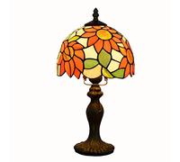 Lamp,Stained Glass Lamp,Blue Baroque Bedroom Bedside Table Lamp, Reading Desk Piano Accent Lamp for Living Room Dresser Home Office,Decorate Dormitory Gift,8X8x14in,B