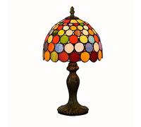 Lamp,Stained Glass Lamp,Blue Baroque Bedroom Bedside Table Lamp, Reading Desk Piano Accent Lamp for Living Room Dresser Home Office,Decorate Dormitory Gift,8X8x14in,A