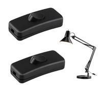 Lamp Switch Inline,2 PCS Inline Switch for Table Lamp,Inline Light Switch for Lamp,Inline Switch for Lamp,Inline Light Switch for Small Appliance or Lamp Accepting1-3 Core Round or Flat Wire