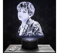 Lamp V for Girl's Room, 3D V lamp K-pop Object, Korean Pop Korean Gift idea, Soft Light Decoration Night Light Office Decor. Original Christmas, Gift idea for Teenagers TOP