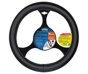 Lampa 33145 Premium Steering-Wheel Cover, Eco-Leather, Thermoplastic Elastomer (TPE), Medium