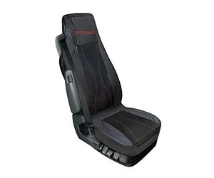 Lampa Luana Truck Seat covering made from Imitation Leather Black/Red | With front and rear pouches, side Velcro fasteners