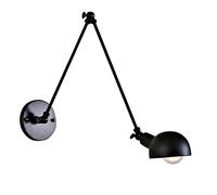Lampada da Parete Industriale con Braccio Girevole, LED Lampade da Muro Vintage Retro E27 Applique da Parete a Braccio Lungo Estensibile, Lampada Muro Nero Pieghevole Metallo Scale,50+50cm