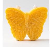 Lampaggio Butterfly Shaped Scented Candle, Natural Soy Wax Fragrance Decorative Handmade Candle with Silver Glitter, Aesthetic Candle for Home Room Shelf Decor, Yellow