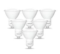 LAMPAOUS® GU10 5W LED Light Bulbs, 6000K Daylight White, 50Watt GU10 Halogen Lamps Replacement, Non Dimmable, 120° Beam Angle, with Super Bright Samsung SMD LED 450LM, 6 Pack