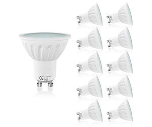 LAMPAOUS GU10 LED Bulbs Warm White 5W, 50W Halogen Light Bulbs Replacement,450lm Super Bright GU10 Spotlight Bulbs, Soft Lighting with Frosted Diffuser, Protect Eyes Especially for Children, 10 Pack