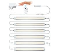 LAMPAOUS Under Cabinet Lighting Kits, Upgraded Motion Sensor Activated Under Cupboard Lights Natural White, 24W Stick on Lights for Kitchen Shelf Desktop Wardrobe Stairs, Touchless Dimming, 6 Pack