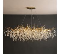 Lámpara de araña de Cristal con Forma de ramas de árbol, Color Dorado, lujosa, colgante tipo gota de Lluvia, lámpara de araña moderna, lámpara colgante para comedor, dormitorio, sala de Estar, recibi