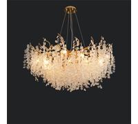 Lámpara de araña moderna de cristal con forma de rama de árbol, lámpara colgante de cristal Art Déco dorada de lujo con forma de gota de lluvia para comedor, sala de estar, dormitorio, vestíbulo, ent