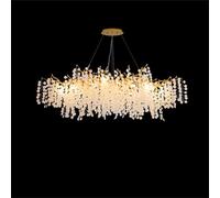 Lámpara de araña moderna de cristal con forma de rama de árbol, lámpara colgante de cristal Art Déco dorada de lujo con forma de gota de lluvia para comedor, sala de estar, dormitorio, vestíbulo, ent