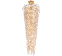 Lámpara de araña moderna de Cristal Dorado, Aplique de techo extralargo de 120 cm con Forma de rama de árbol, lámpara colgante de lujo con Forma de gota de Lluvia para comedor, sala de Estar, vestíbu