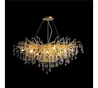 Lámpara de araña moderna de Cristal, lámparas de araña doradas, lámpara de araña con Forma de rama de árbol esmerilada, lámparas colgantes para techos Altos, lámpara de techo sobre la mesa de la isla