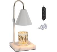 Lámpara Dimmable Candle Warmer Lamp With 2h/4h/8h Timer Adjustable Height Top-down Wax Melter Light Electric Candle Lamp With Marble Base Modern Table Lamp Candle Warmer, White