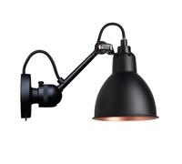 Lampe Gras N304 Wall Lamp Mat Black & Mat Black & Copper w. Switch