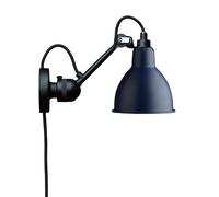Lampe Gras N304 Wall Lamp Mat Black & Mat Blue w. Cord