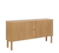 lampe wooden storage cabinet wide with sliding doors in oak