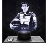 Lampephoto.fr - 3D Lamp Ayrton Senna Brazilian Racing Driver Touch LED Night Light, 3D Hologram Effect, Christmas Birthday Gift Idea for Men and Women, Bedroom Decoration Object