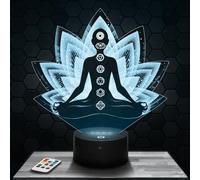Lampephoto.fr - Chakras 3D Lamp Decoration Meditation Yoga Relaxation Zen, Gift idea for Men and Women Chakras Night Light Adult Room Decor, Original Christmas, Gift idea for Men and Women TOP
