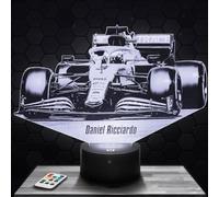 Lampephoto.fr - Formula 1 D. Ricciardo F1 3D Lamp Night Light 3D LED Illusion, Christmas Birthday Gift idea for Boys and Girls Night Light for Child or Adult Bedroom, Gifts Merchandising