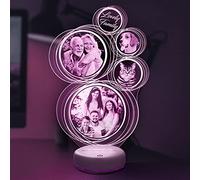 Lampephoto.fr, Personalised lamp with Photo, 5 Rounds, Personalised giftss, Customizable Photo and Text Gift, Photo Lamp Engraving on plexiglass, Christmas, Gift Idea, Birthday, Valentine's Day