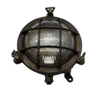 Lampfix Navigator 09004 Outdoor Ip44 1 Light Mini Porthole Bulkhead Light In An Antique Brass Finish