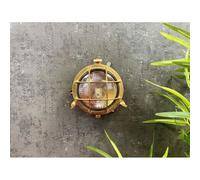 Lampfix Navigator 09006 Outdoor Ip44 1 Light Mini Porthole Bulkhead Light In A Raw Brass Finish