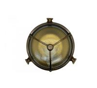 Lampfix Navigator 09078 Outdoor Ip64 1 Light Trident Porthole Bulkhead Light In An Antique Brass Finish