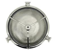 Lampfix Navigator 09708 Outdoor Ip64 1 Light Trident Porthole Bulkhead Light In A Mirror Nickel Finish