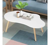 lamphle Small Coffee Table,Home Coffee Table With Simple Design,Mid Century Modern Tea Table,Side Table,End Table for Couch,Living Room Center Minimalist Display Coffee Table with Cloud Shape White