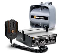 LAMPHUS SoundAlert 100W Emergency Police Siren Kit [120-130dB Compact Speaker] [2 x 16A Switch Control] [Hands-Free Air Horn] [PTT Mic] [Radio Rebroadcast] Warning Emergency PA System for Trucks Cars